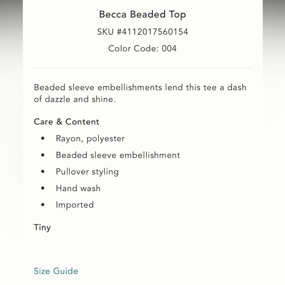 Tiny Becca beaded top - Picture 4 of 10